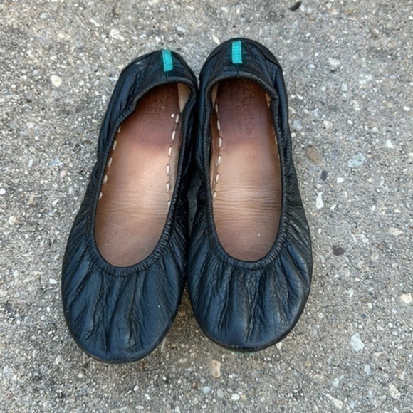 TIEKS by Gavrieli Slip-On Ballet Flats Shoes Black Leather Flat black leather 7